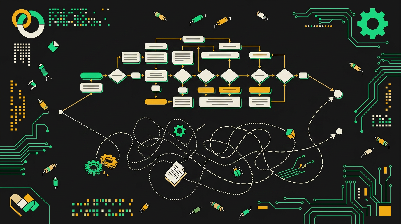 BPMN-диаграмма показывает разрыв между регламентом и реальным ходом процесса