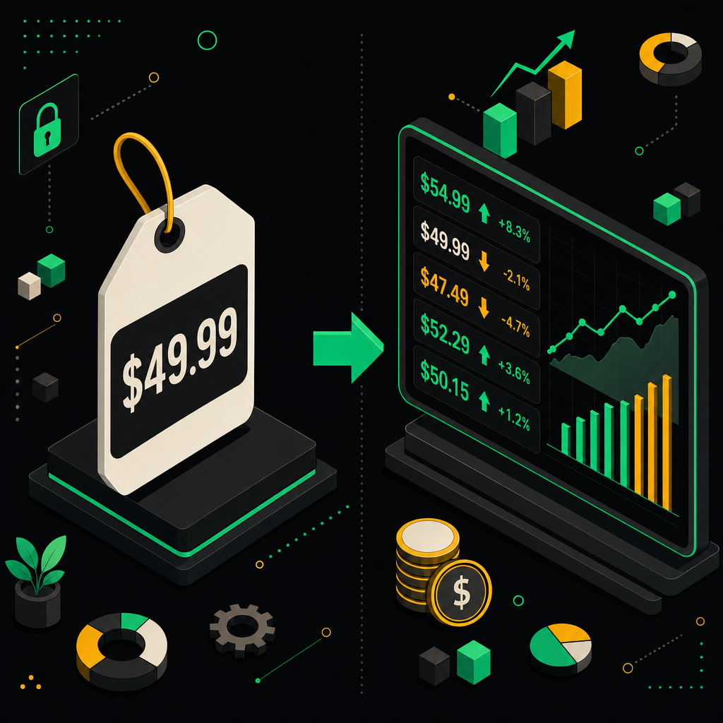 Dynamic pricing vs static pricing comparison chart showing revenue difference over time
