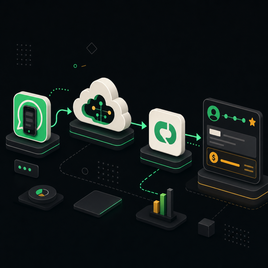 Маршрут сообщения WhatsApp через открытую линию Bitrix24 в карточку сделки