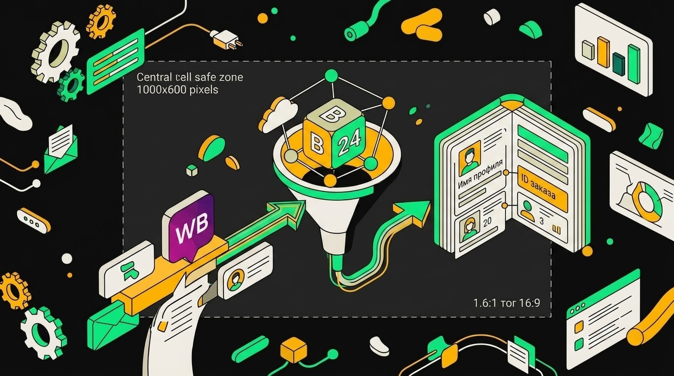 путь сообщения покупателя с Wildberries до сделки в Bitrix24