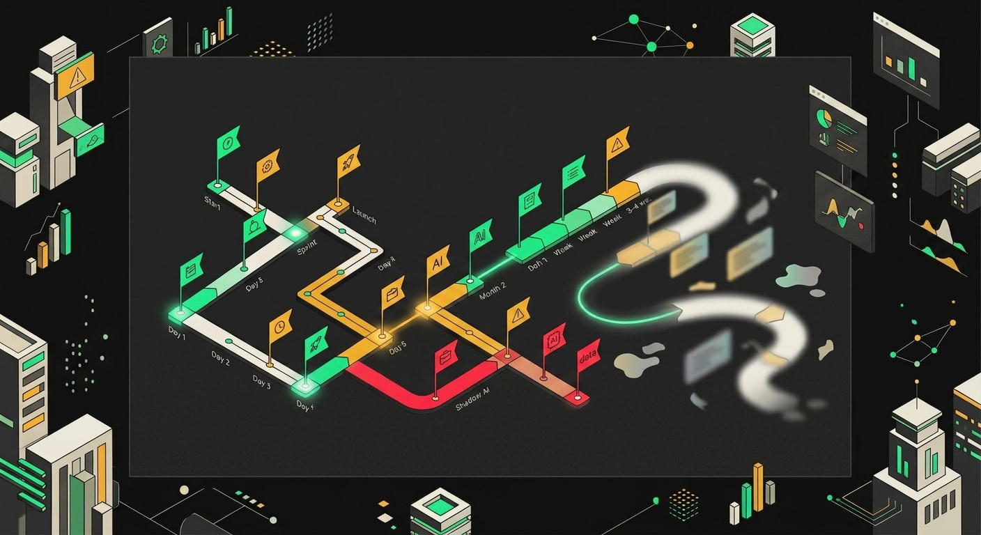 AS-IS process map with steps color-coded by automation potential from red to green