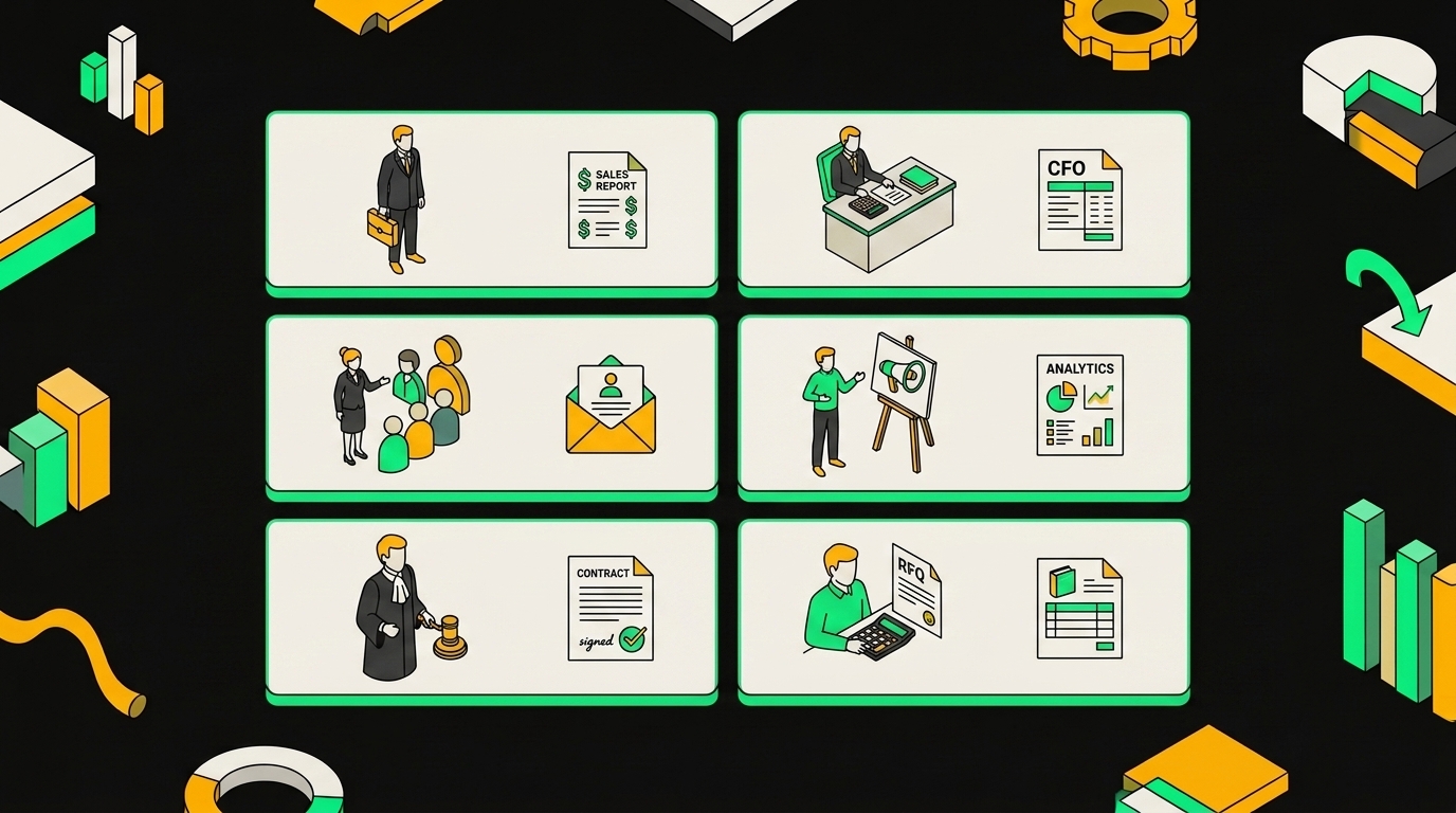 Каталог ролей и сценариев для обучения: продажи, поддержка, управление, HR