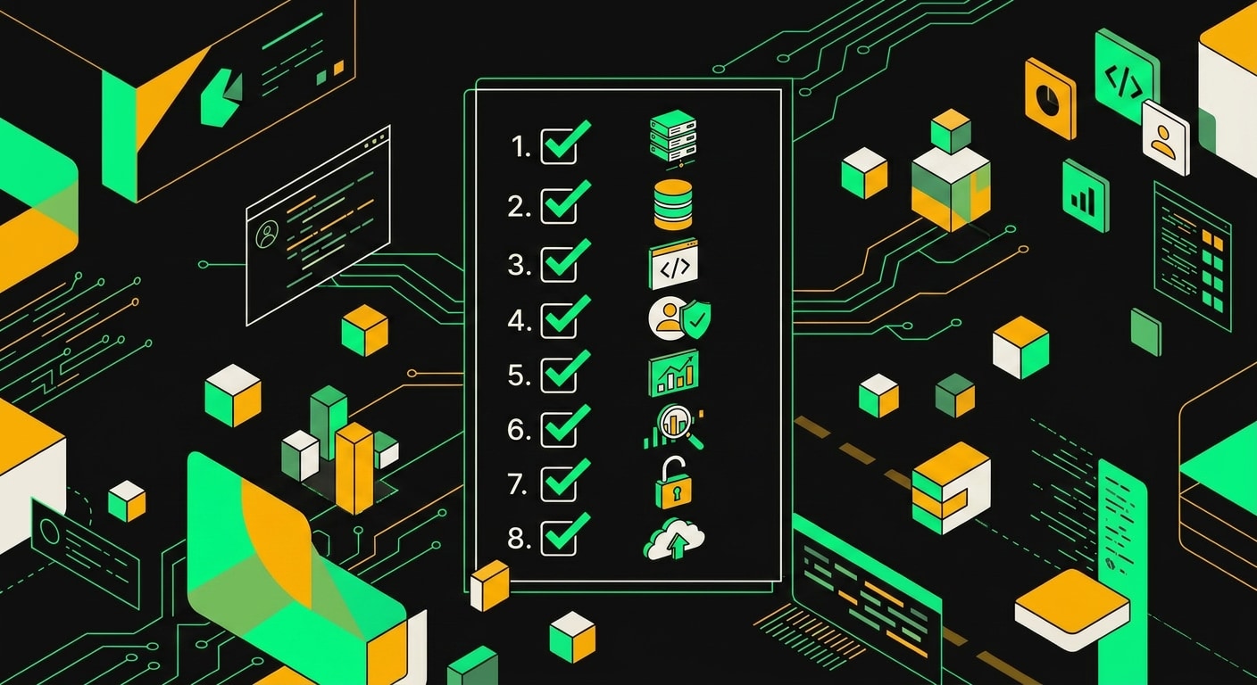 Чеклист миграции данных с отметками: backup, key audit, staging test, row count diff, rollback plan